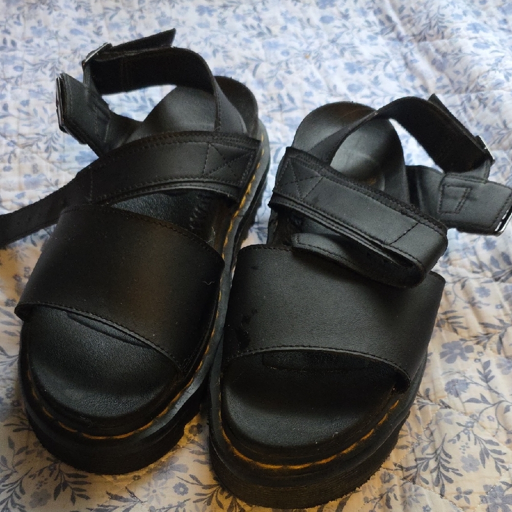Dr. Martens Black Voss Sandals